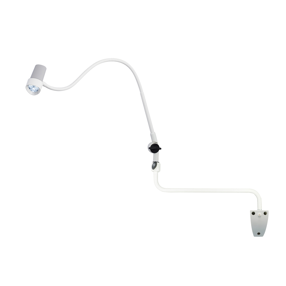 Halux Exam Light Gooseneck, Base Joint, Dimmable, Side Mount, Wall Mount, Ext Arm Hospital equipment exam light gooseneck, base joint, dimmable, side mount, wall mount, ext arm.