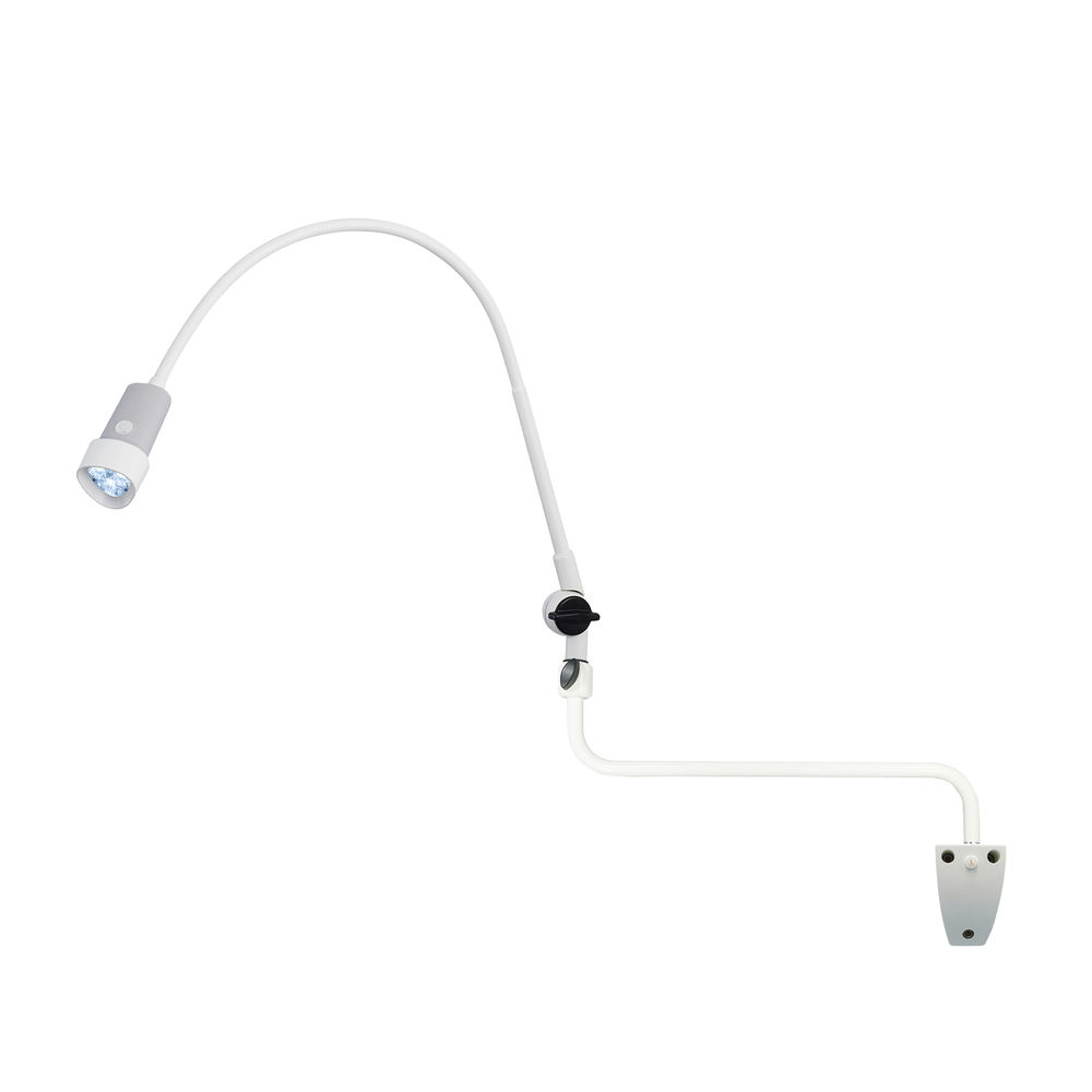 Halux Exam Light Gooseneck, Base Joint, Dimmable, Rear Mount, Wall Mount, Ext Arm Hospital equipment exam light gooseneck, base joint, dimmable, rear mount, wall mount, ext arm.