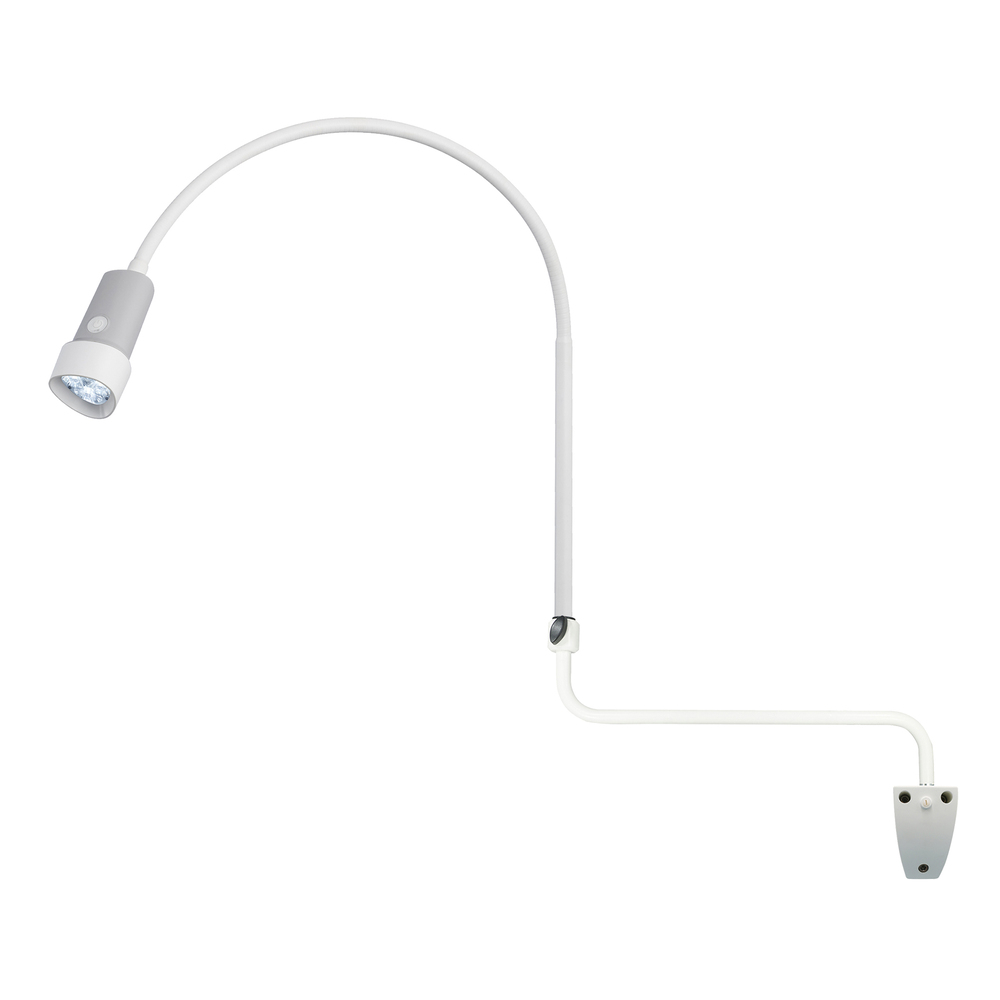Halux Exam Light Gooseneck, Dimmable, Rear Mount, Wall Mount, Ext Arm Hospital equipment exam light gooseneck, dimmable, rear mount, wall mount, ext arm.