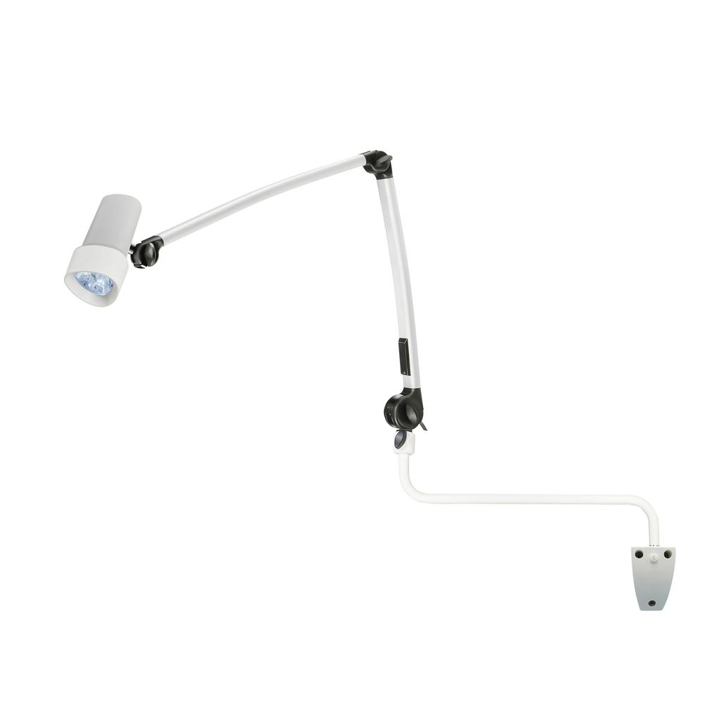 Halux Reading Light Articulating Arm, Dimmable, Wall Mount, Ext Arm Hospital equipment reading light articulating arm, dimmable, wall mount, ext arm.