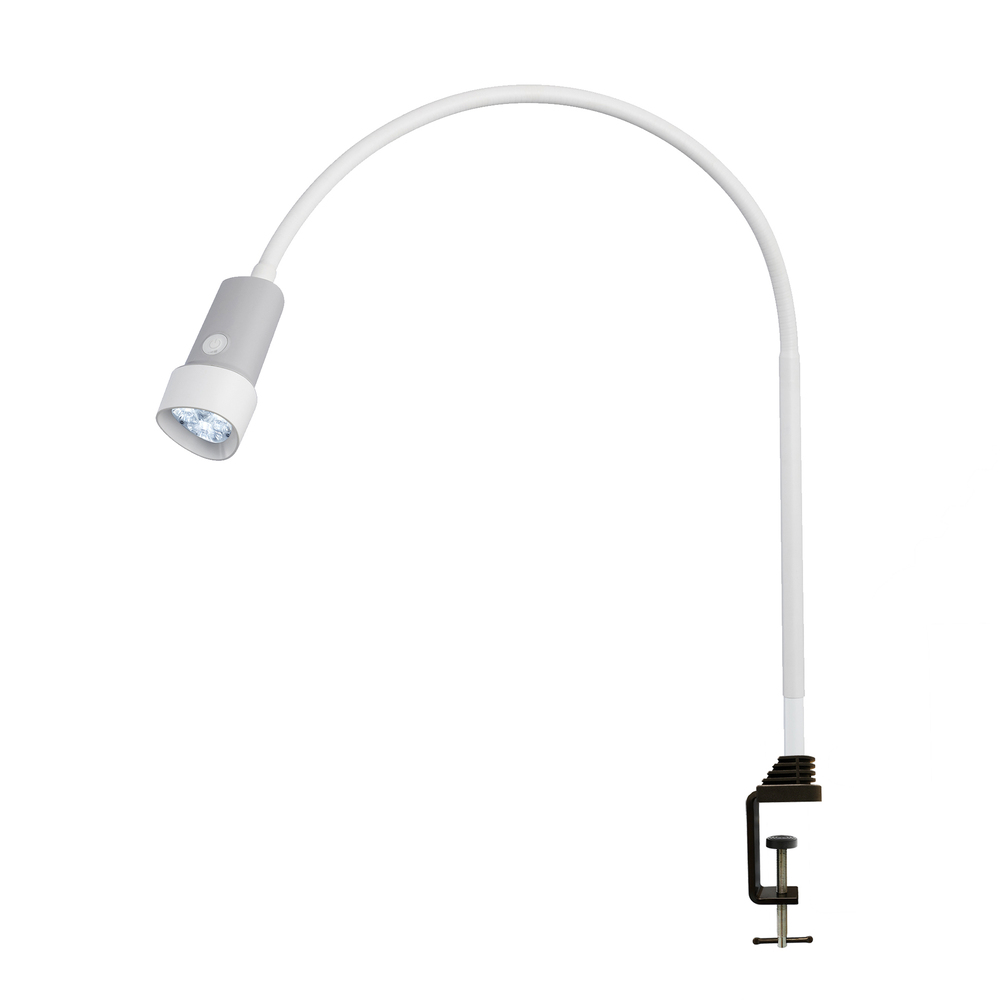 Halux Exam Light Gooseneck, Dimmable, Rear Mount, With Clamp Hospital equipment exam light gooseneck, dimmable, rear mount, with clamp.
